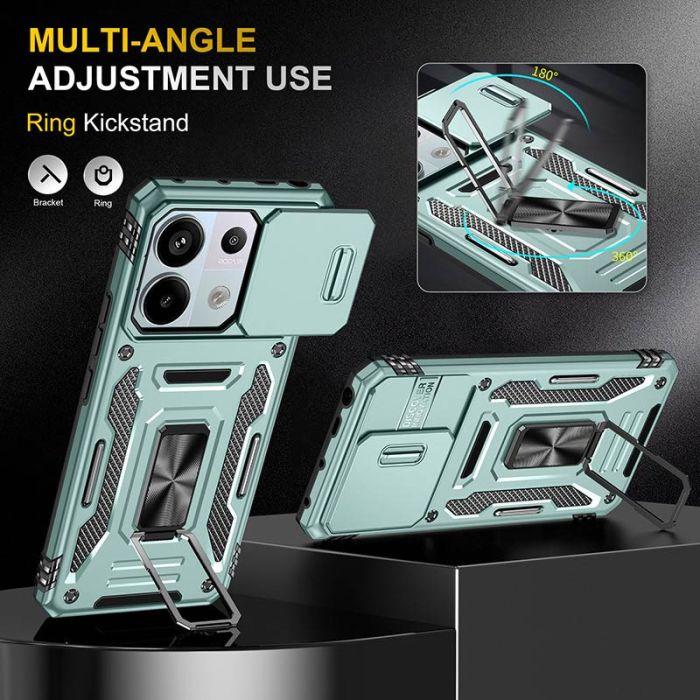 Ударостійкий чохол Camshield Army Ring для Xiaomi Redmi Note 13 Pro 4G / Poco M6 Pro 4G