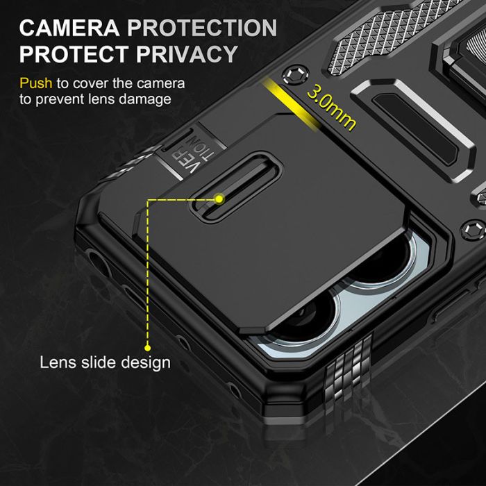 Ударостійкий чохол Camshield Army Ring для Xiaomi Redmi Note 13 Pro 4G / Poco M6 Pro 4G