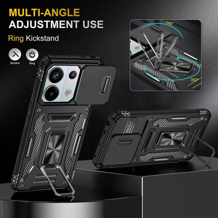 Ударостійкий чохол Camshield Army Ring для Xiaomi Redmi Note 13 Pro 4G / Poco M6 Pro 4G