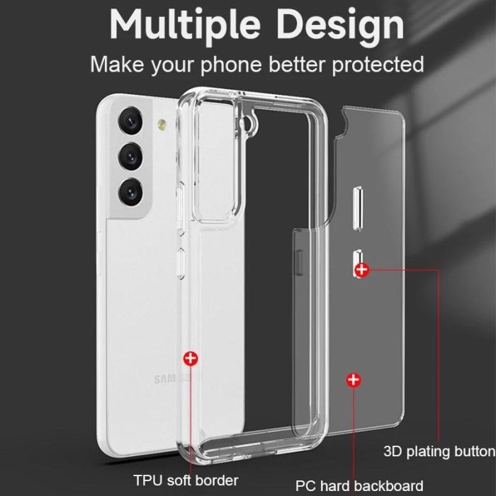 Чохол TPU+PC Clear 2.0 mm metal buttons для Samsung Galaxy S22+