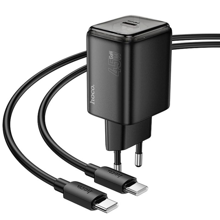 МЗП Hoco N54 Monsoon PD45W (1USB-C) + кабель Type-C to Type-C