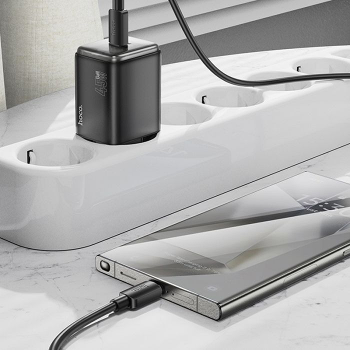 МЗП Hoco N54 Monsoon PD45W (1USB-C) + кабель Type-C to Type-C