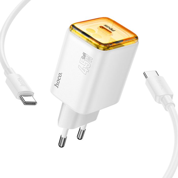 МЗП Hoco N54 Monsoon PD45W (1USB-C) + кабель Type-C to Type-C