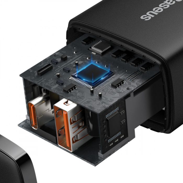 МЗП Baseus Compact Quick Charger 20W QC+PD (1USB-A/1C) (CCXJ-B)