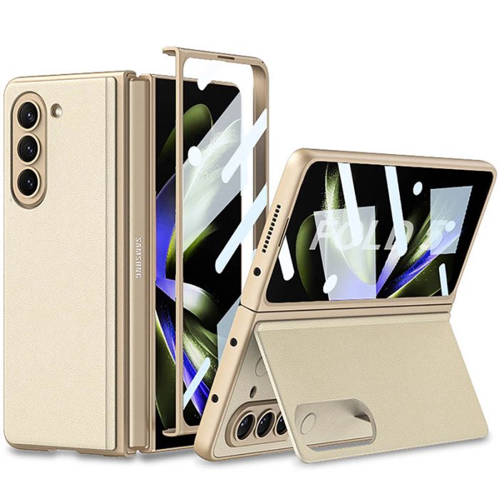 Шкіряний чохол GKK 360 + Glass з підставкою для Samsung Galaxy Z Fold5