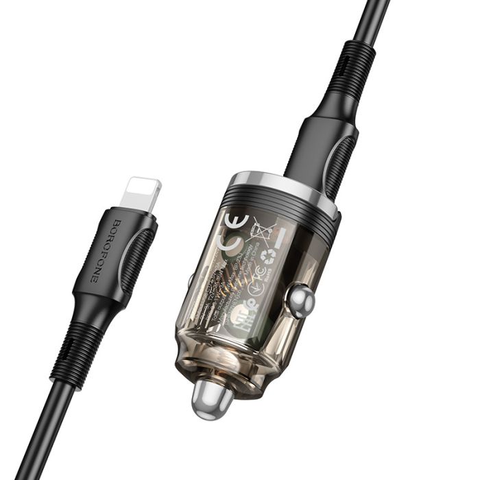 АЗП Borofone BZ29B Outstanding PD36W (2USB-C) + кабель Type-C to Lightning