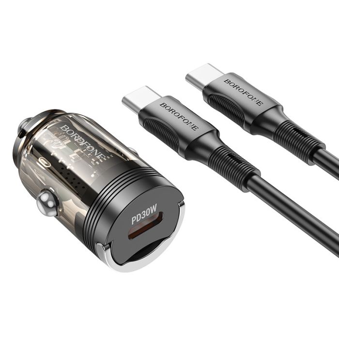 АЗП Borofone BZ29 Ray PD30W (1USB-C) + кабель Type-C to Type-C