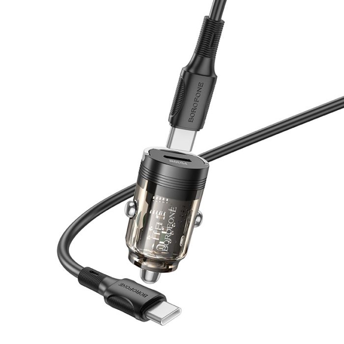 АЗП Borofone BZ29 Ray PD30W (1USB-C) + кабель Type-C to Type-C