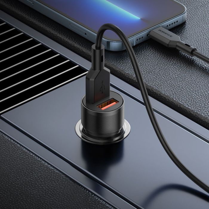 АЗП Borofone BZ19 Wishdom (2USB-A) + кабель USB to Lightning