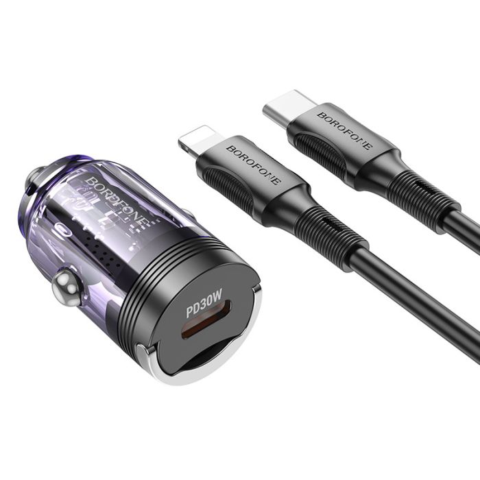 АЗП Borofone BZ29 Ray PD30W (1USB-C) + кабель Type-C to Lightning