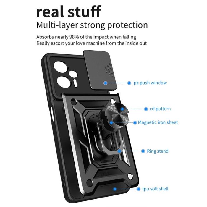 Ударостійкий чохол Camshield Serge Ring для Xiaomi Poco X4 GT