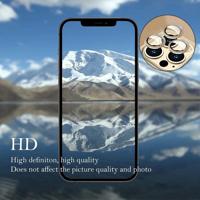 Захисне скло Metal Shine на камеру (в упак.) для Apple iPhone 15 Pro (6.1") / 15 Pro Max (6.7")
