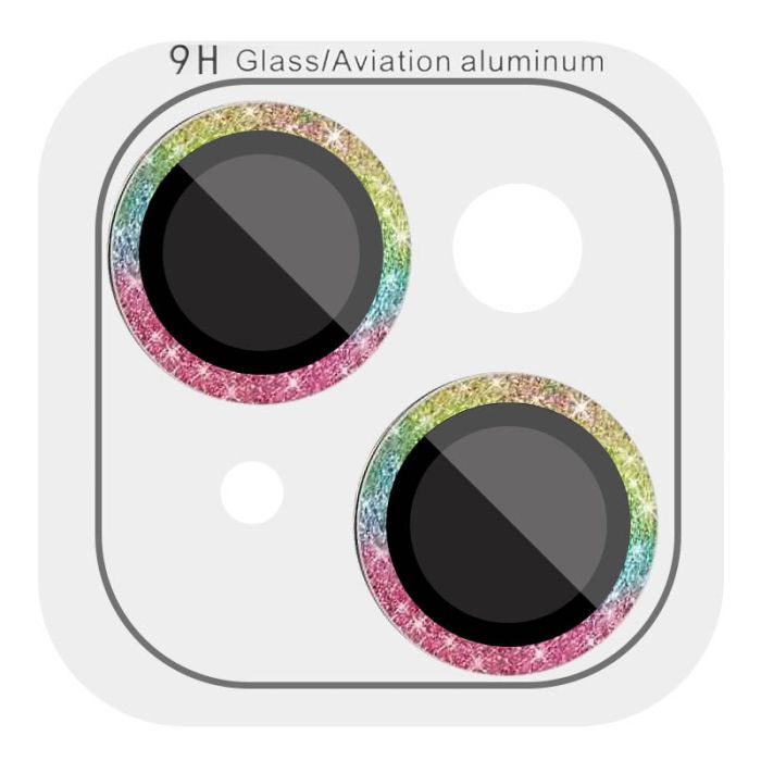 Захисне скло Metal Sparkles на камеру (в упак.) для Apple iPhone 15 (6.1") / 15 Plus (6.7")