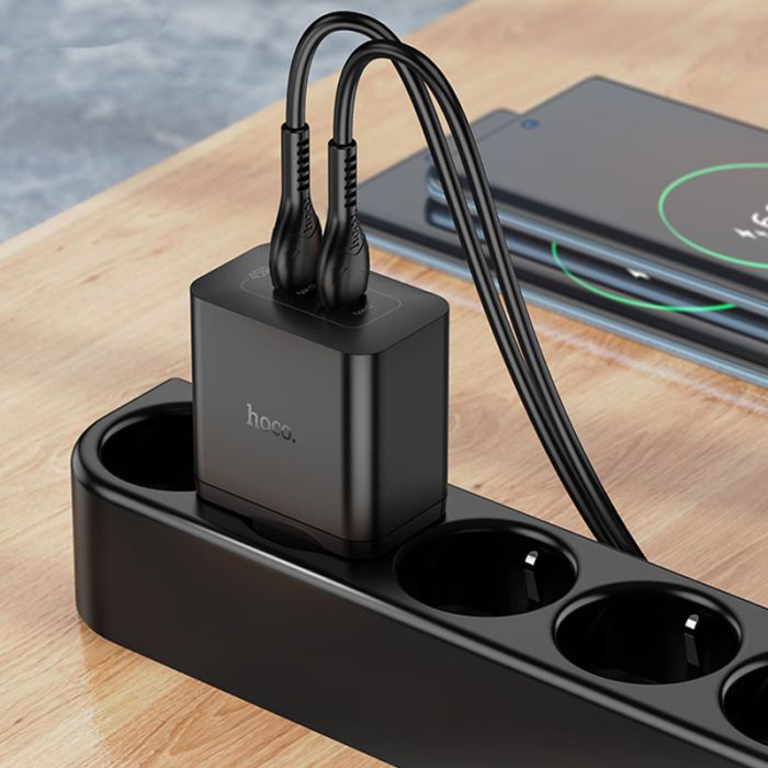 МЗП Hoco N35 Streamer PD45W (2USB-C) + кабель Type-C to Type-C