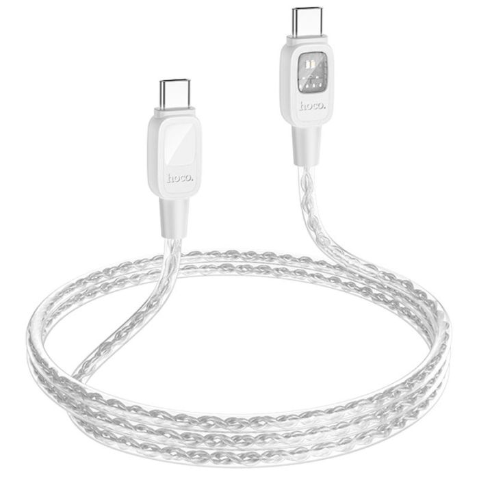 Дата кабель Hoco U124 Stone silicone power-off 60W Type-C to Type-C (1.2m)