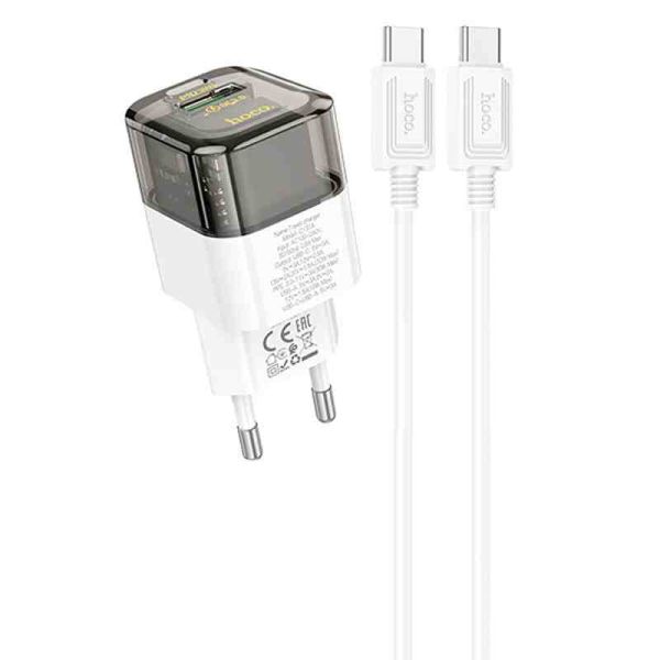 МЗП Hoco C131A Platium PD30W+QC3.0 (1USB-C) + кабель Type-C to Type-C
