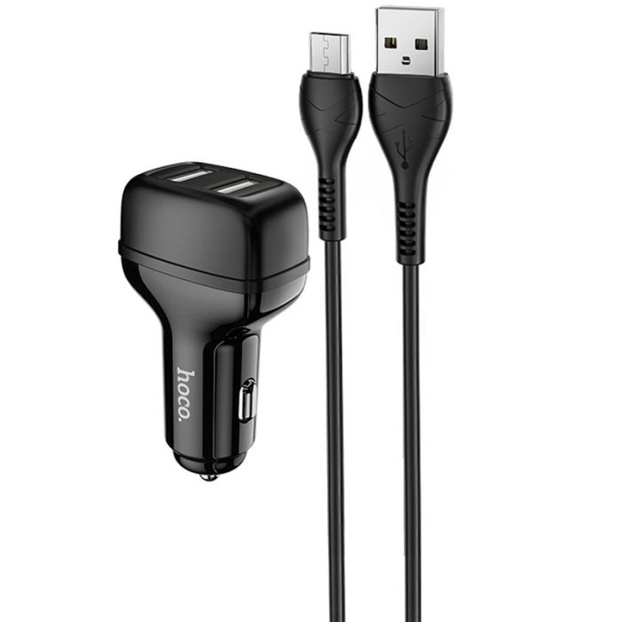 АЗП Hoco Z36 Leader 2.4A (2USB-A) + кабель USB to MicroUSB