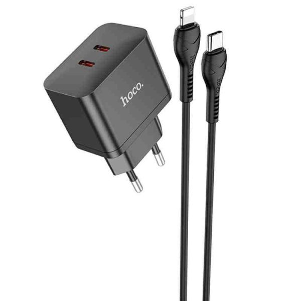 МЗП Hoco N29 PD35W (2USB-C) + кабель Type-C to Lightning