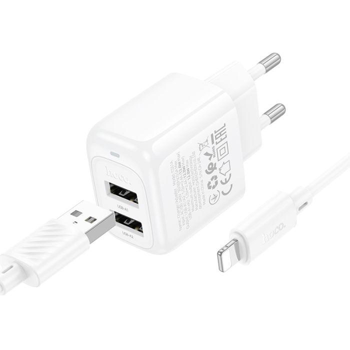 МЗП Hoco CS51A Surplus (2USB-A) + кабель USB to Lightning
