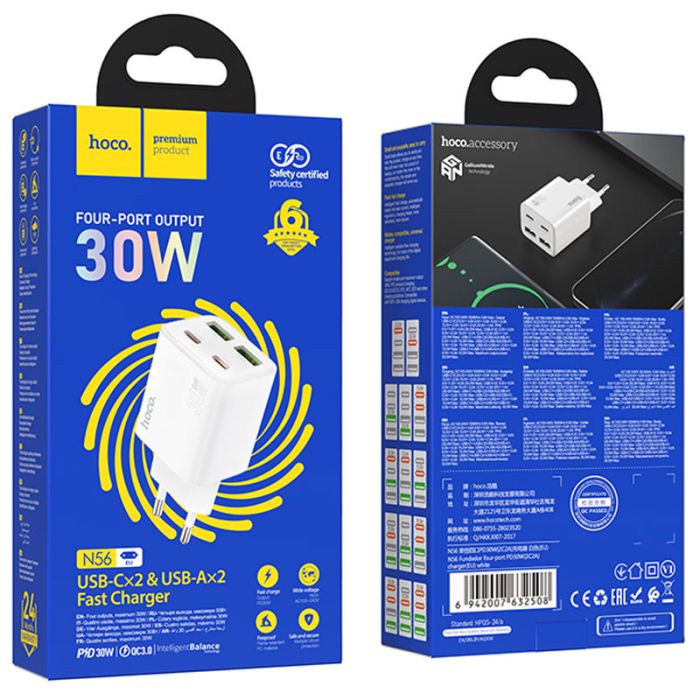 МЗП Hoco N56 Fundador PD30W four-port (2USB-A/2C)