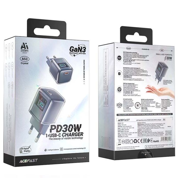 МЗП Acefast A53 Sparkling series PD30W GaN (1USB-C)