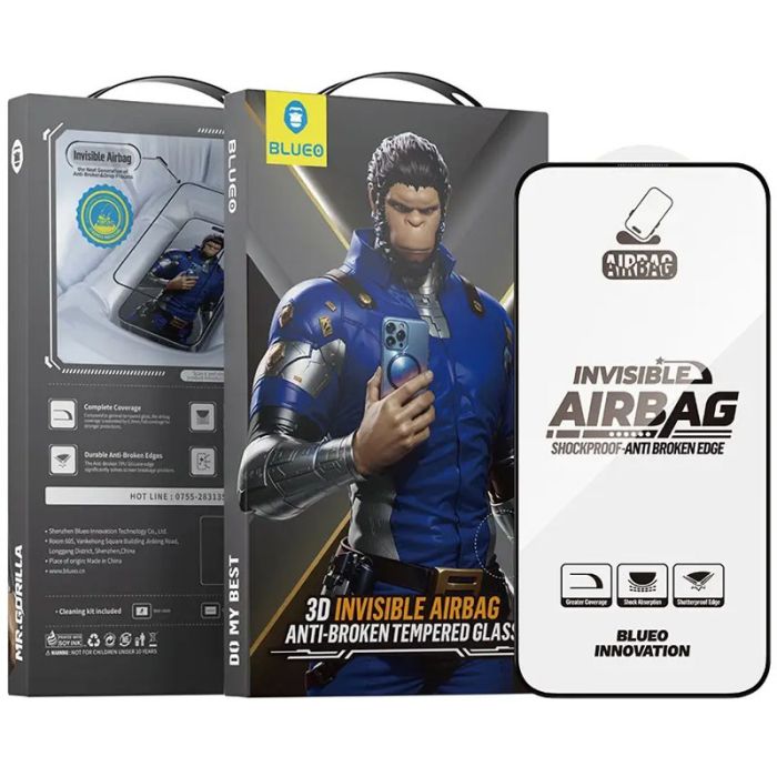 Захисне 3D скло Blueo Invisible Airbag Anti-broken для Apple iPhone 15 Pro Max (6.7")