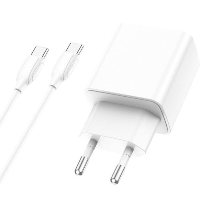 МЗП Borofone BA67A PD20W+QC3.0 (1USB-A/1C) + кабель Type-C to Type-C