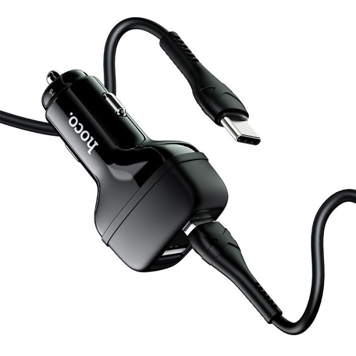 АЗП Hoco Z36 Leader 2.4A (2USB-A) + кабель USB to Type-C