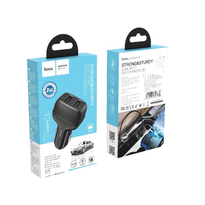 АЗП Hoco Z36 Leader 2.4A (2USB-A) + кабель USB to Type-C