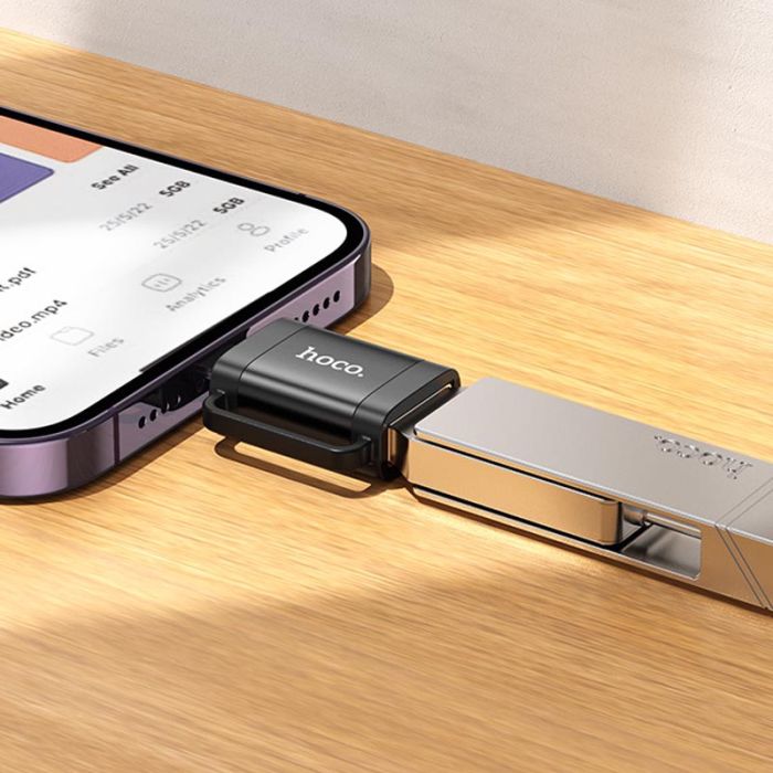 Перехідник Hoco UA31A OTG Lightning male to USB female