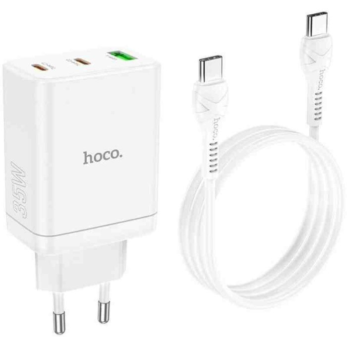 МЗП Hoco N33 Start PD35W (1USB-A/2C) + кабель Type-C to Type-C