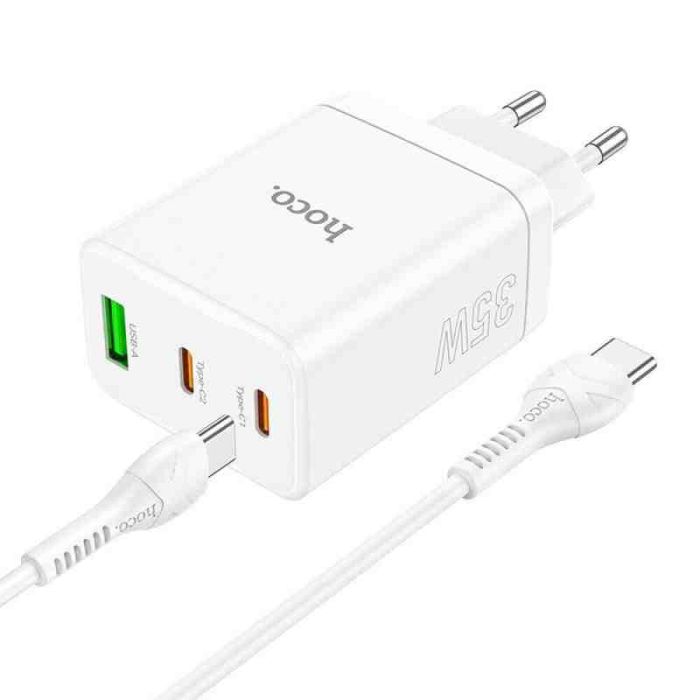 МЗП Hoco N33 Start PD35W (1USB-A/2C) + кабель Type-C to Type-C