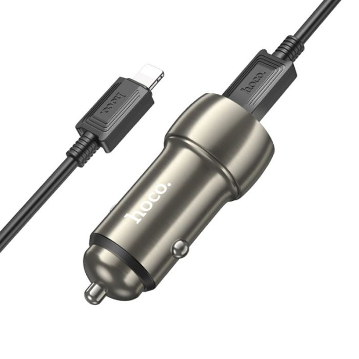 АЗП Hoco Z48 Tough 40W (2USB-C) + кабель Type-C to Lightning