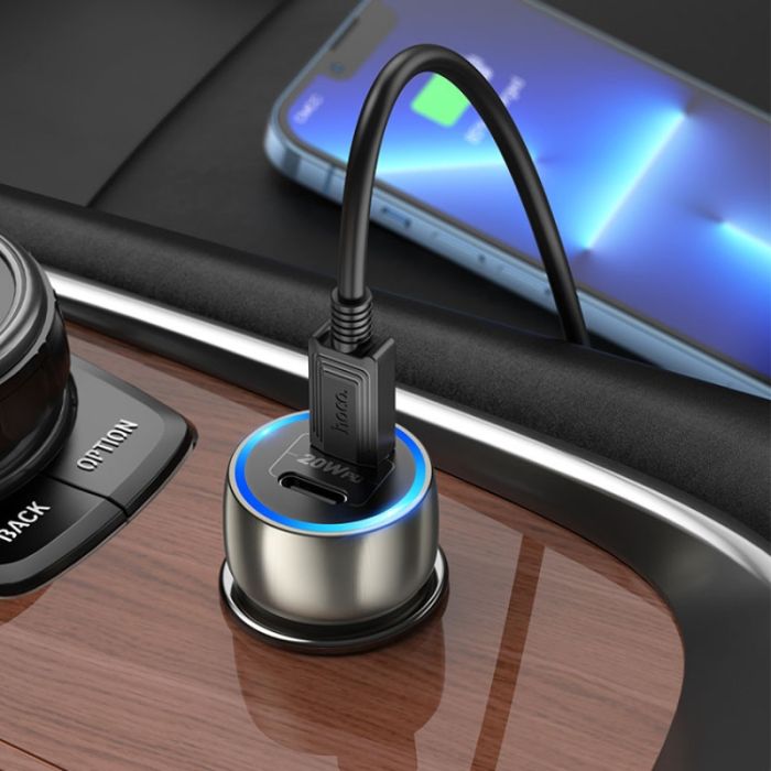 АЗП Hoco Z48 Tough 40W (2USB-C) + кабель Type-C to Lightning
