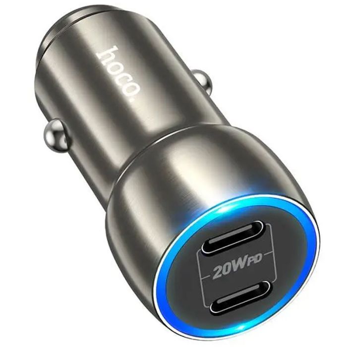 АЗП Hoco Z48 Tough 40W (2USB-C) + кабель Type-C to Lightning