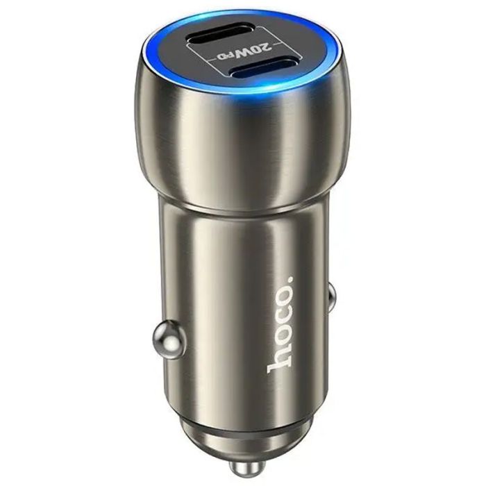 АЗП Hoco Z48 Tough 40W (2USB-C) + кабель Type-C to Lightning