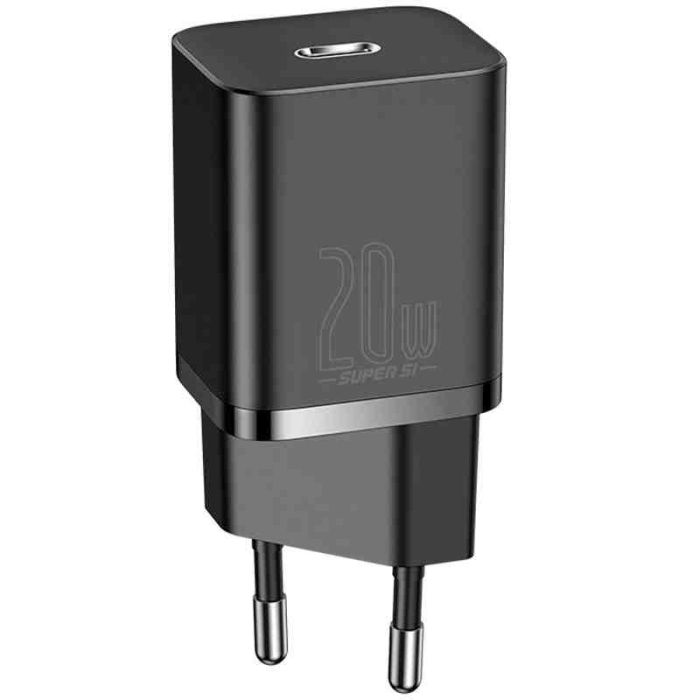 МЗП Baseus Super Si Quick Charger 20W (1USB-C) + кабель Type-C to Lightning (TZCCSUP-B)