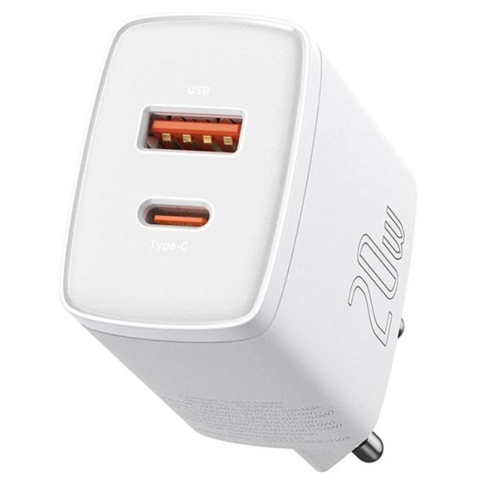 МЗП Baseus Compact Quick Charger 20W QC+PD (1USB-A/1C) (CCXJ-B)