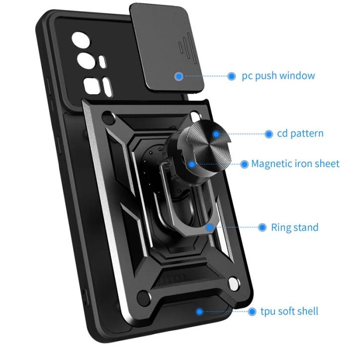 Ударостійкий чохол Camshield Serge Ring для Xiaomi Poco F5 Pro / Redmi K60 / K60 Pro
