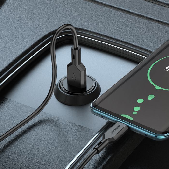 АЗП Borofone BZ18 QC3.0 (1USB-A) + кабель USB to Type-C