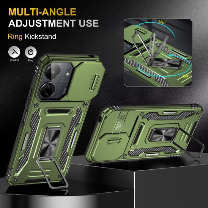 Ударостійкий чохол Camshield Army Ring для Xiaomi Redmi 13C / Poco C65