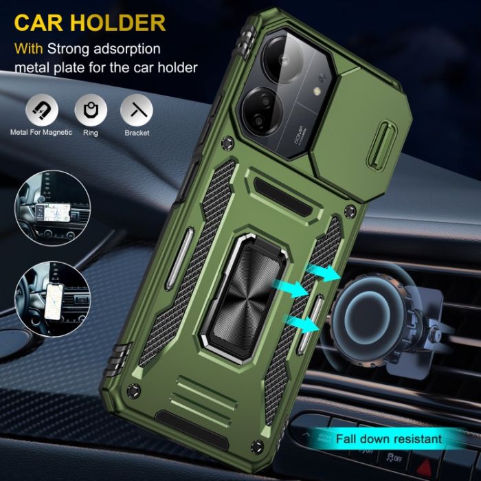 Ударостійкий чохол Camshield Army Ring для Xiaomi Redmi 13C / Poco C65