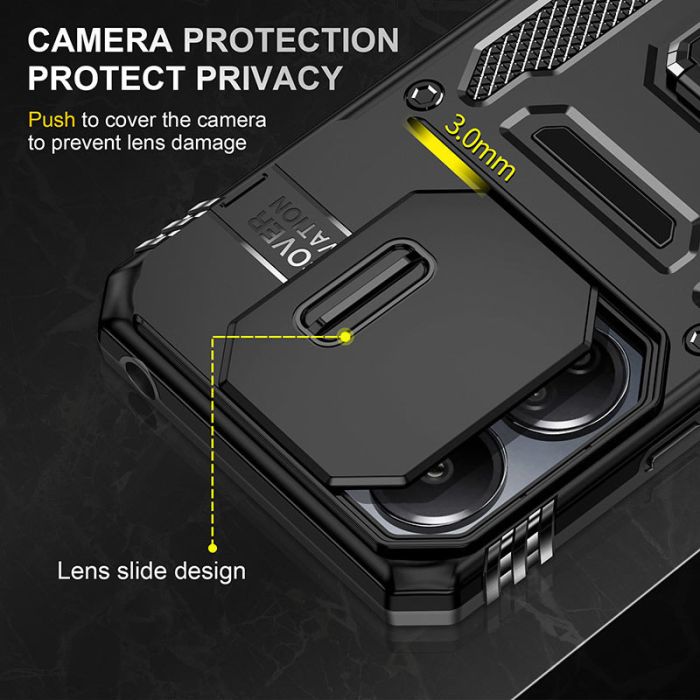 Ударостійкий чохол Camshield Army Ring для Xiaomi Redmi 13C / Poco C65