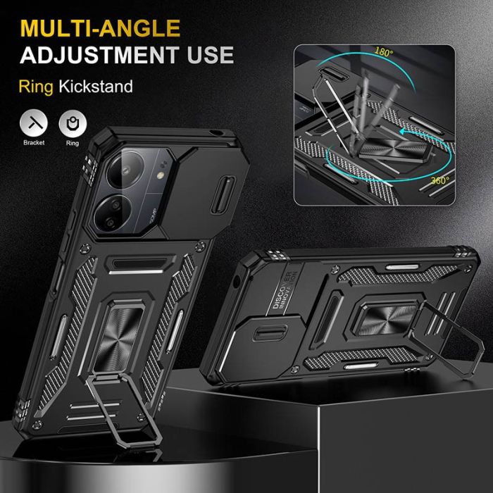 Ударостійкий чохол Camshield Army Ring для Xiaomi Redmi 13C / Poco C65