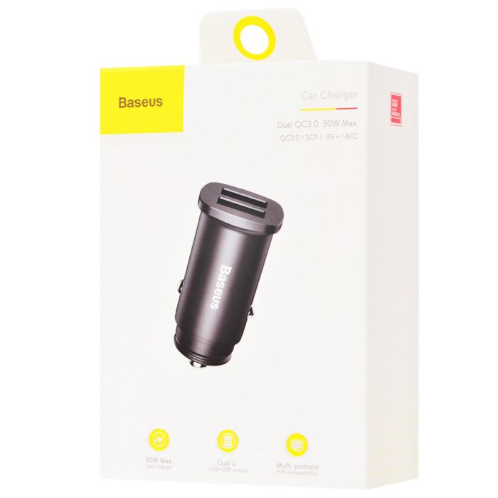 АЗП Baseus Square Metal QC3.0 30W (2USB-A) (CCALL-DS)