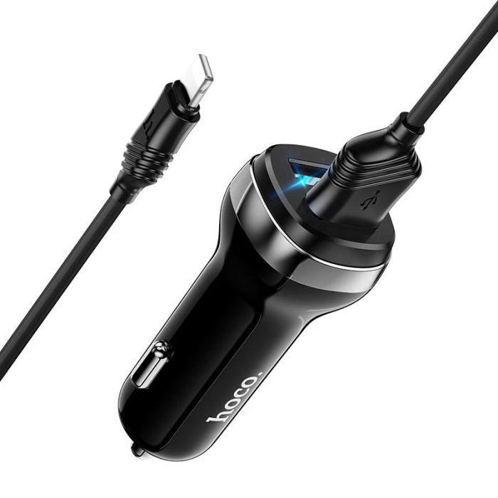 АЗП Hoco Z40 Superior 2.4A (2USB-A) + кабель USB to Lightning