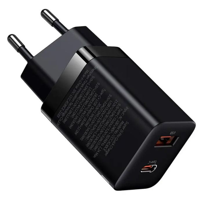 МЗП Baseus Super Si Pro Quick Charger 30W (1USB-A/1C) (CCSUPP-E)