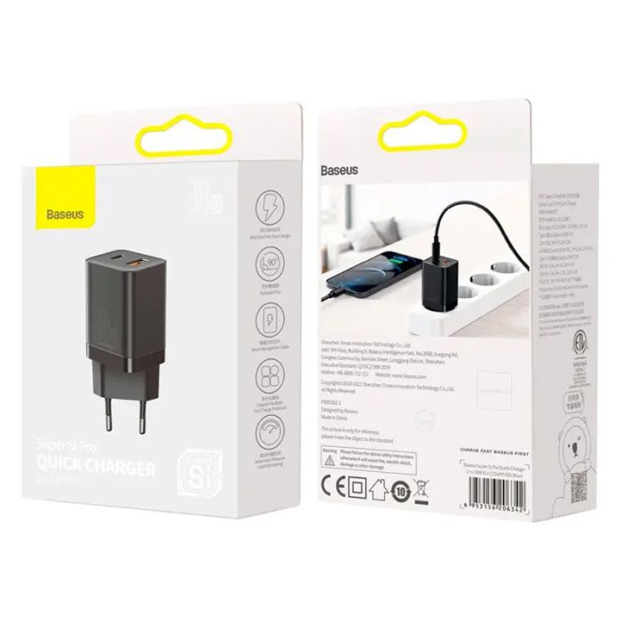 МЗП Baseus Super Si Pro Quick Charger 30W (1USB-A/1C) (CCSUPP-E)
