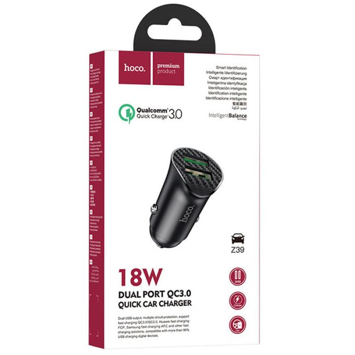 АЗП Hoco Z39 Farsighted QC3.0 18W (2USB-A)