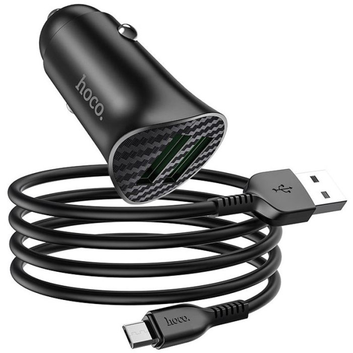АЗП Hoco Z39 Farsighted QC3.0 18W (2USB-A) + кабель USB to MicroUSB